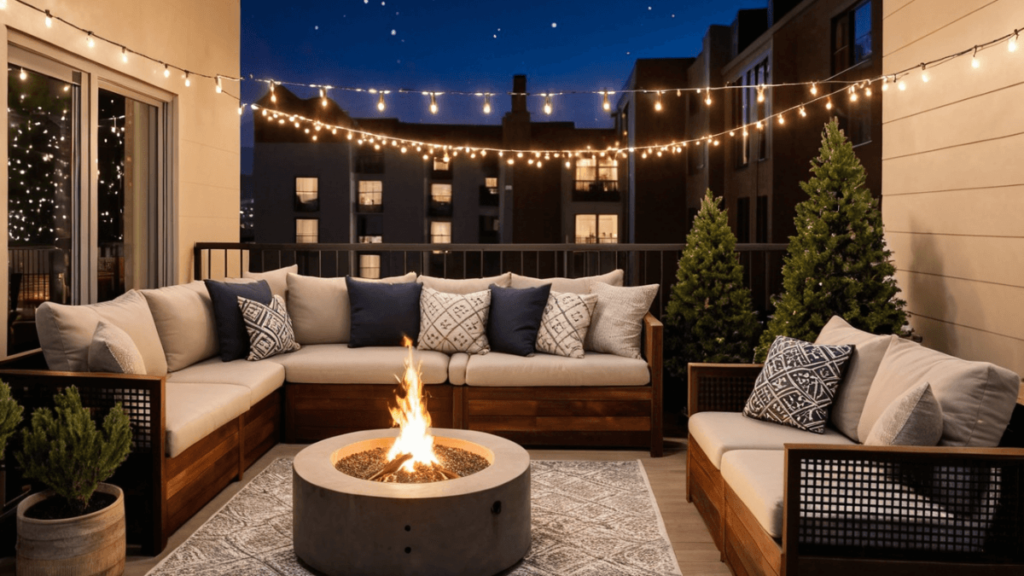 13+ Christmas Lights Ideas for Apartment Balconies